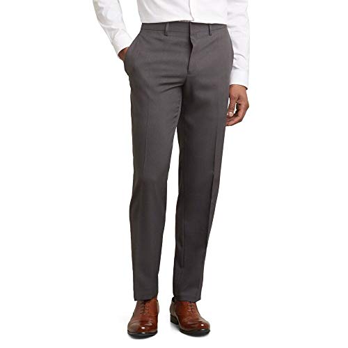 Kenneth Cole REACTION Performance Tech Slim Fit Dress Pants Medium Grey 34 32