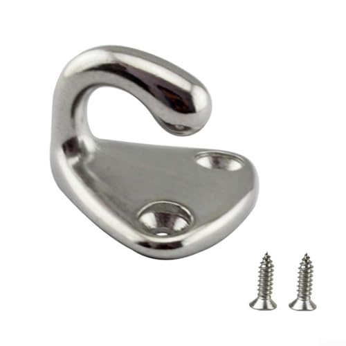 YJDOORPLAY 316 Stainless Steel Tarpaulin Hooks with Screws Heavy Duty Trailer Hook Fasteners for Tarp Motorhome Boat Caravan Mesh Cover Installation 10 Pack