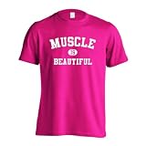 [アートワークスコウベ] スポーツ 運動 tシャツ MUSCLE IS BEAUTIFUL 筋トレ 筋肉 ユニセックス S トロピカルピンク