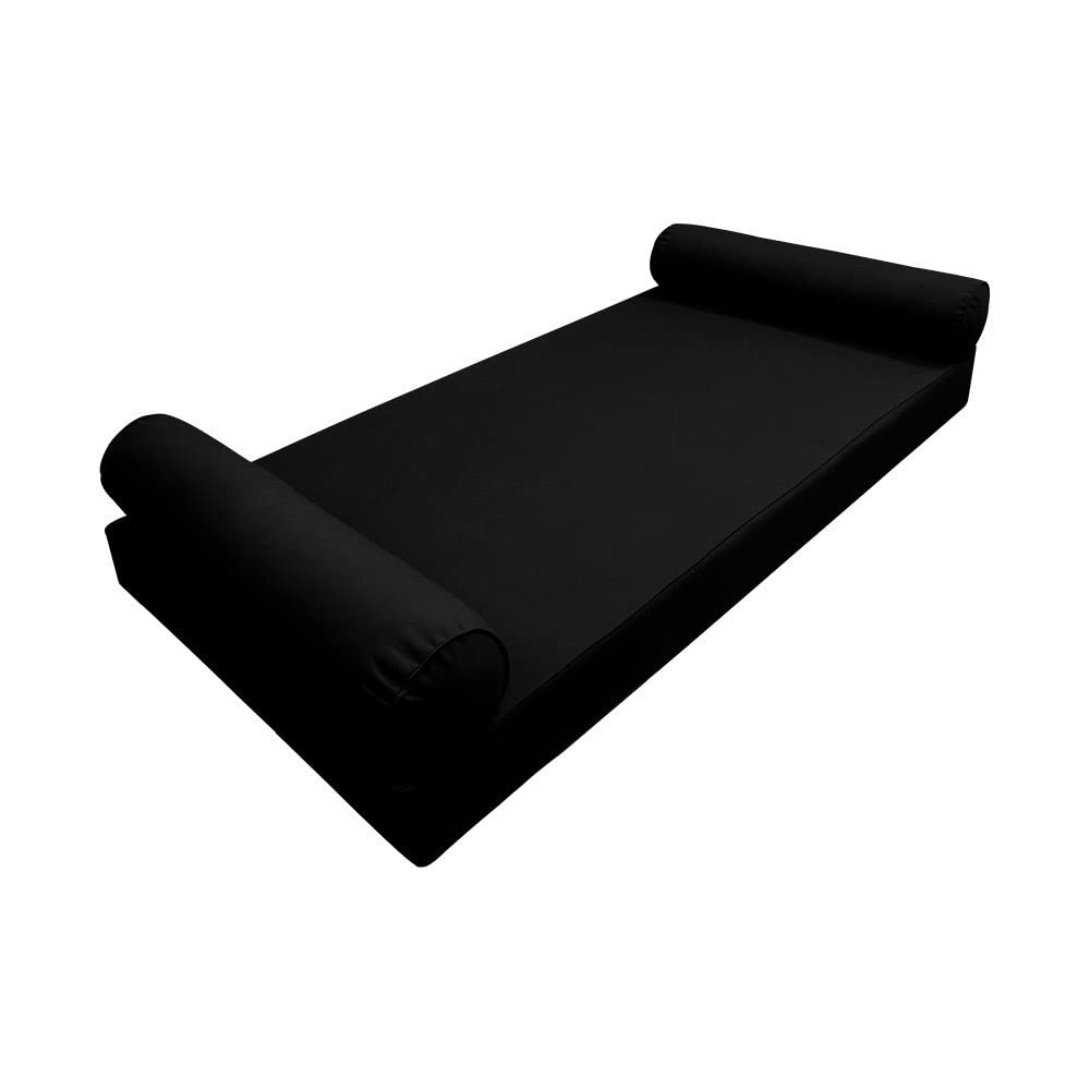 Prolinemax Style5 Full Size 3PC Pipe Trim Outdoor Daybed Mattress Cushion Bolster Pillow Slip Cover Complete Set AD109