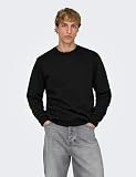 ONLY & SONS Męska bluza Onsceres Life Crew Neck Noos, czarny, XL