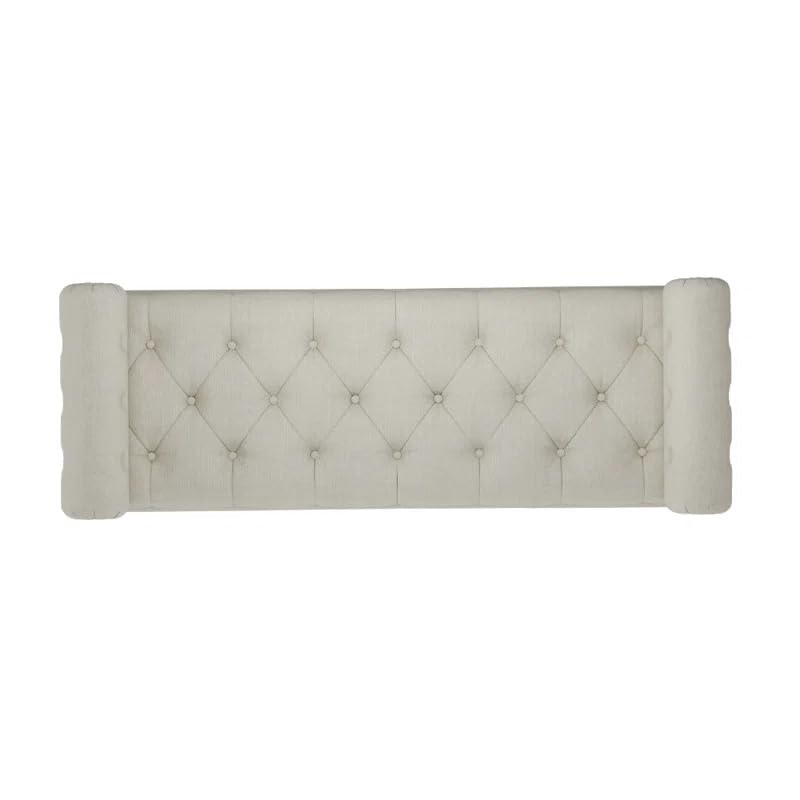 Image of LEGACY OF COMFORT Ethelsville Bolester with Storage Velvet Upholstered Storage Bench Sofa Bench Sofa couches Window Bench Ottoman Bench Chaise Lounger Pouffe for Living Room Bedroom Office (Beige)