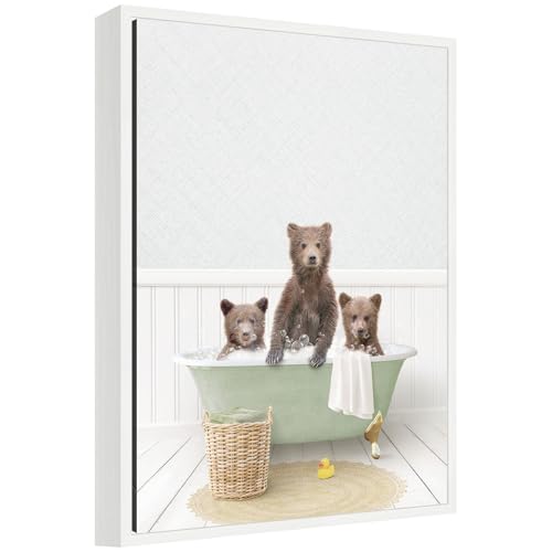 Kate and Laurel Three Bear Cubs in Cottage Green Bath