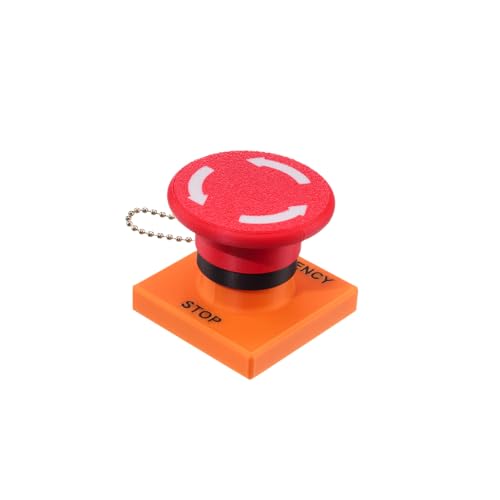 Emergency Stop Button Fidget Clicker Toy– 3D Printed Industrial Style Fidget Toy – Multi-Use Bag Charm & Eco Stress Relief Toy