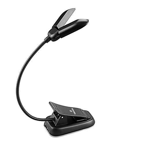 14 LED Rechargeable Book-Lights for Reading at Night in Bed, Warm White Reading Light with Clamp, 180° Adjustable Mini Clip on Light, Lightweight Eye Care Book Lamp Perfect for Bookworms & Kids