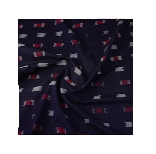 Image of Premium Sambalpuri Ikat Weave Pure Handloom Cotton Shirt Fabric - Authentic Odisha Traditional Tie-Dye Craft, Soft & Breathable Natural Cotton Material for Custom Tailoring, Casual & Formal Wear
