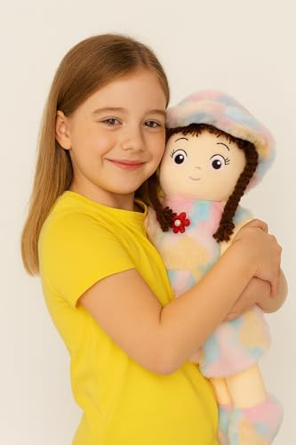 Image of Fun4you Soft Doll for Girls | Cute & Huggable Plush Stuffed Toy | Colorful Cartoon Doll with Hat & Dress Return Gift | Big Kids Soft Toy & Room Decor (Multicolor, 60 cm)