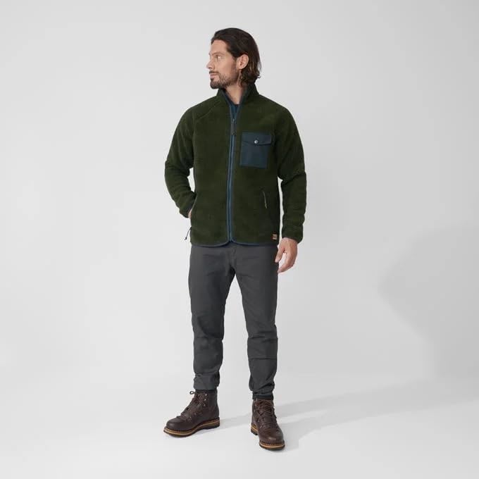 Fjällräven Herren Vardag Pile Fleecejacke, Deep Forest, L