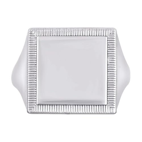 Bague carrée en argent sterling 925 massif pour femme joaillerie minimaliste