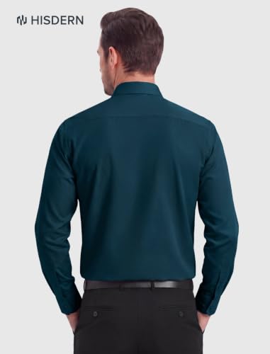 Image of HISDERN Mens Dress Shirt with Tie Pocket Square Set Classic Button Down Shirt Matching Tie Long Sleeve Shirts