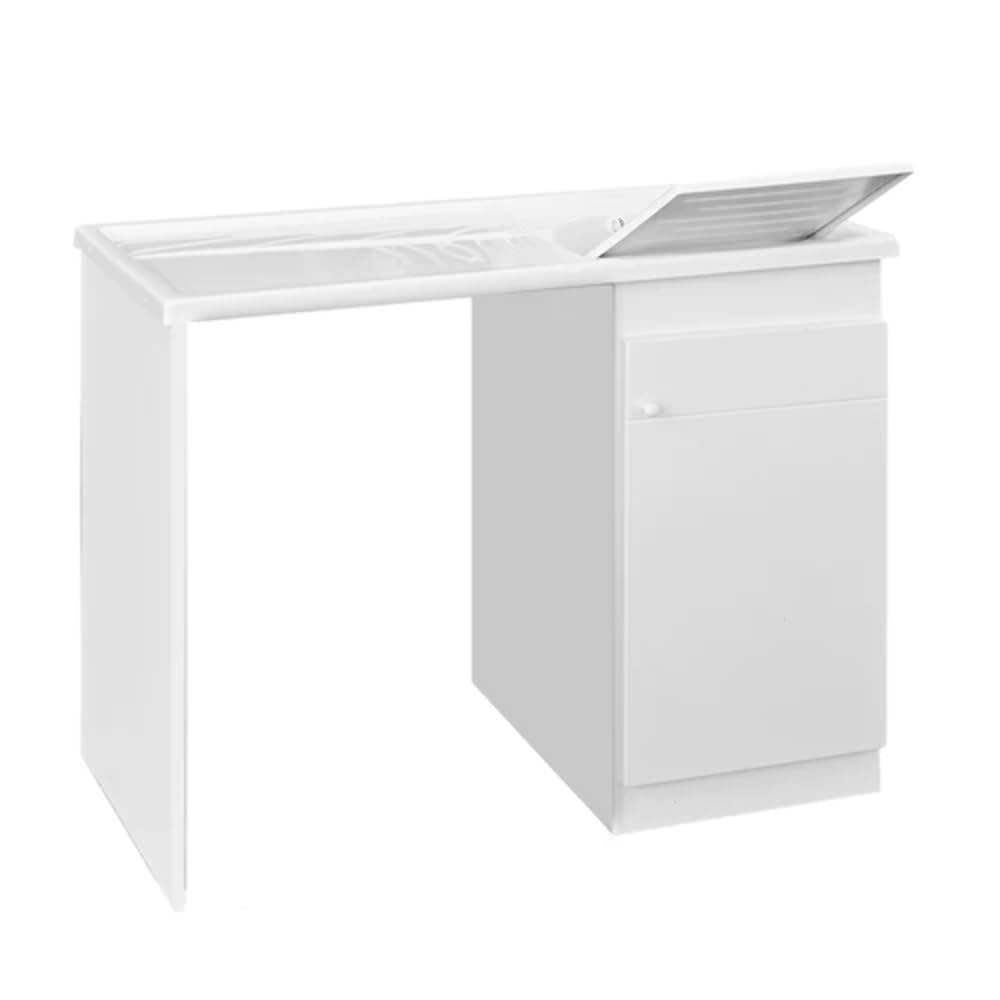 Dianhydro Lavatoio + coprilavatrice Vasca in Resina 60x108x90cm DX, Bianco, Standard