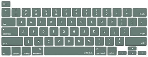 MOSISO Keyboard Cover Compatible with MacBook Pro 13 inch M2 2023, 2022, 2021 2020 M1 A2338 A2289 A2251&Compatible with MacBook Pro 16 2020 2019 A2141 Touch ID,Protective Silicone Skin, Midnight Green