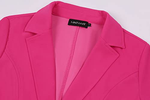 MINTLIMIT Womens Long Sleeve Notched Lapel Blazers Office Work Suit Jackets Slim Blazer with Pockets (Hot Pink - Size XL)4