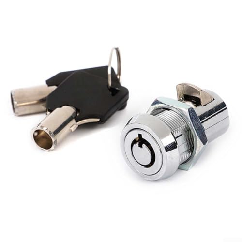 DAZZLEEX Cerradura de leva de aleación de zinc con acabado cromado brillante 1/4 de giro de 90 grados para caja de distribución de chasis, cerradura telescópica de gabinete, incluye 2 llaves