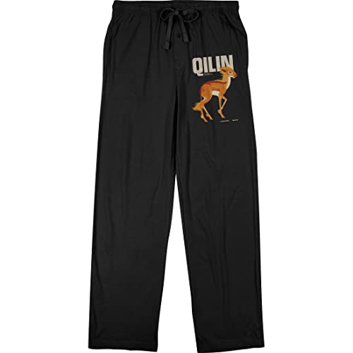Fantastic Beasts Secrets Of Dumbledore Qilin Men's Black Sleep Pajama Pants