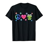 Symbole d'amour mignon hippie grenouille amoureux marguerite fleur signe de paix T-Shirt