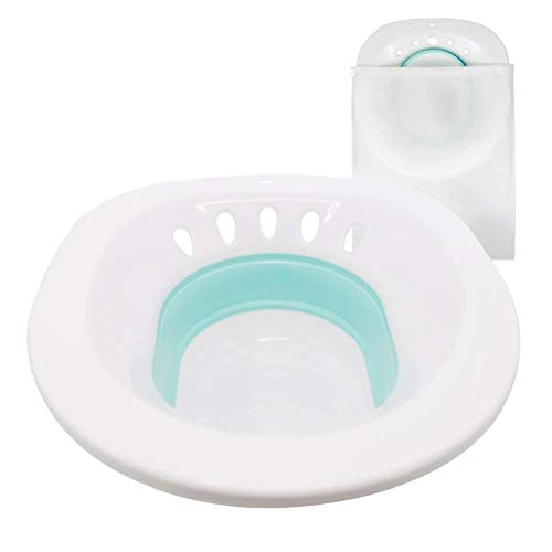 Sitz Bad Opvouwbare Draagbare Sitz Bad Wastafel voor Toilet voor aambeien Zwangere Vrouwen Perineale Episiotomie Blauw - Image 7