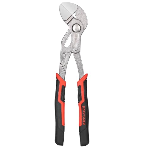 MAXPOWER Water Pump Pliers 250mm(10-Inch), Multigrip Groove Slip Joint Pliers with Quick Adjustment Button, Super Wide Open Jaw