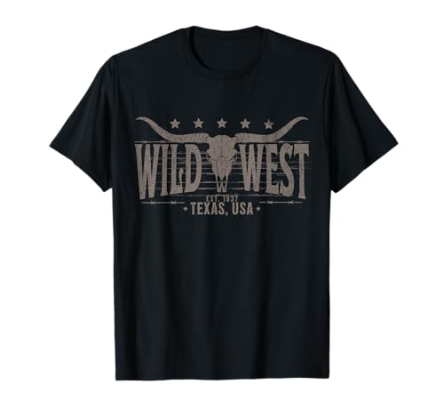 Kuh Stier Totenkopf Longhorn Totenkopf Western Country Music Trip T-Shirt
