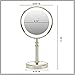 Conair Reflections Double-Sided LED Lighted Tabletop Mount Vanity Makeup Mirror, 1x/10x magnification, Satin Nickel