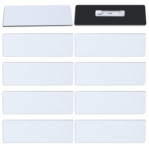 10 Pack Name Tag Pin, Personalized Blank Name Tags with Clips for Office Workers Business and Personal Use, 1.5 X 3 Inch