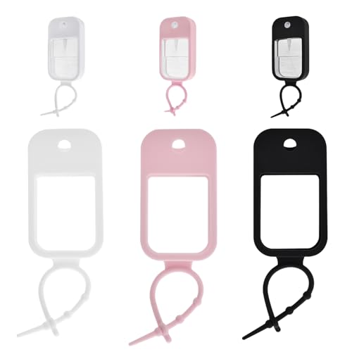 3Pcs Silicone Case Compatible with Touchland Hand Sanitizer Spray, Protective Case with Keychain for Power Mist and Glow Mist1 fl oz (30 ml),Travel Size Hand Sanitizer Spray Accessory