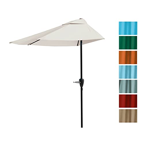 Halber Sonnenschirm Pure Garden 2,7 m für Balkon und Terrasse