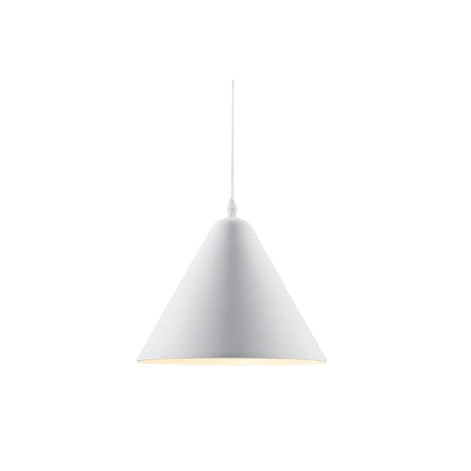 Nowoczesna wisząca oprawa oświetleniowa 1-punktowa metalowa stożkowa lampa wisząca styl skandynawski aluminium pojedyncza lampa wisząca na wyspę kuchenną (biały, S)