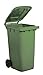 Bidone carrellato per la raccolta differenziata rifiuti Mobil Plastic 240 Lt per uso esterno - verde (UNI EN 840)