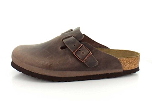 Image of BIRKENSTOCK Boston Boston Women's Shoe Antistatic Natural Leather Black Size 8 - Narrow Footbed