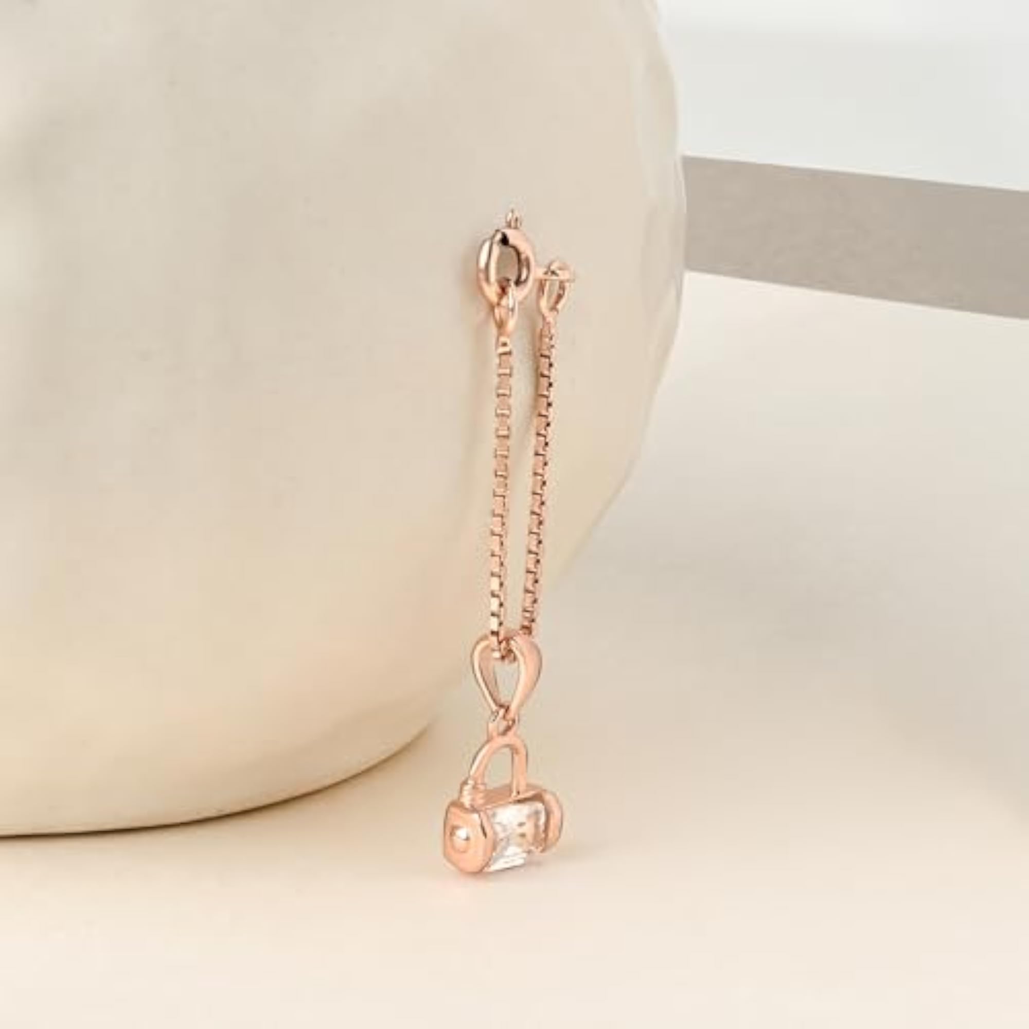 Women's Pure 925 Silver Crystal Lock Charm, Elegant Design