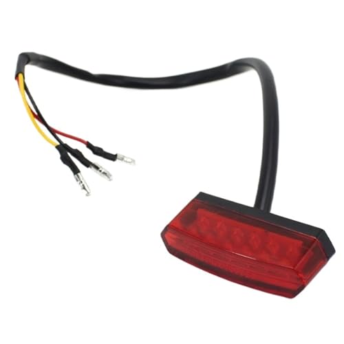 Feu arriere moto rouge 12V avec eclairage de plaque d'immatriculation arriere