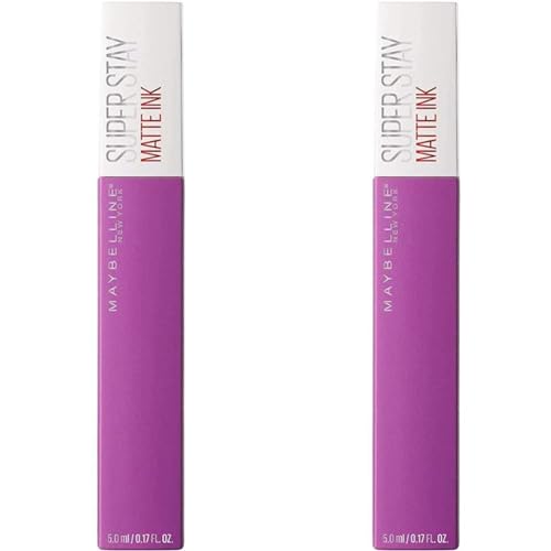 Maybelline New York, SuperStay Matte Ink, Pintalabios Mate de Larga Duración, Tono 35 - Creator, Morado Intenso (Paquete de 2)