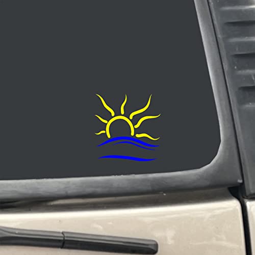 Naturist Symbol Blue/Yellow 2 Pack 2.5' x 2.5' Vinyl Transfer Decal Sticker