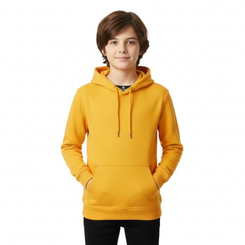 Image of Boy's Cotton Fleece Hooded Sweatshirt with Kangaroo Pocket