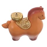 Lurrose 新年の馬の置物 卓上用香炉 十二支の馬像 お香立て 中国旧正月飾り 幸運呼ぶ風水アロマディフューザー