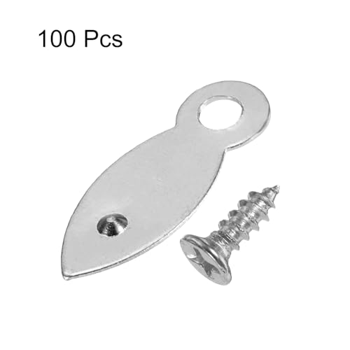 Image of HARFINGTON 100Pcs Picture Frame Backing Hardware Clips with 100Pcs Screws Photo Frame Turn Button Fasteners Picture Frame Backing Clips for Craft Hanging Pictures Drawing, Silver Tone