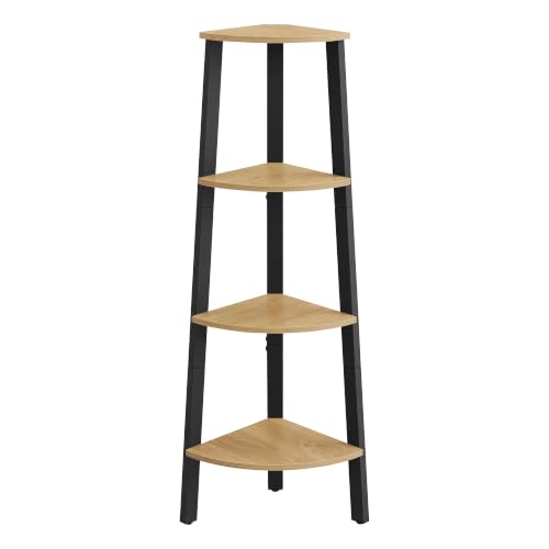 Image of VASAGLE 4-Tier Corner Shelf Stand, Modern Ladder Shelf