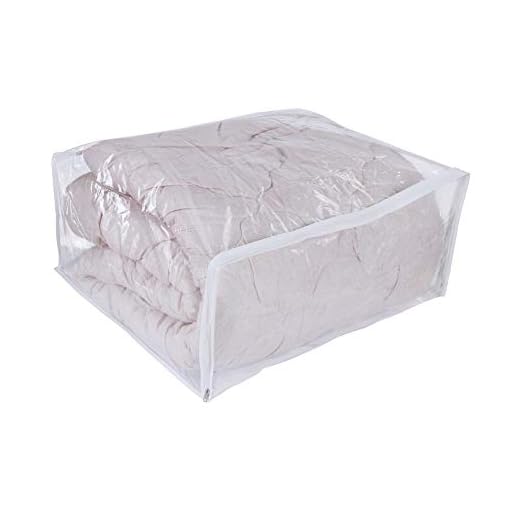 NUYKOUY Set of 3 Clear Vinyl Storage Bags with Zipper 24x20x11 Inch, Clothes Bag Organizer, Space Saver PVC Comforter Clear Storage Bags for Blanket, King Size Pillows Storage,Linen Storage. (3 Pack).