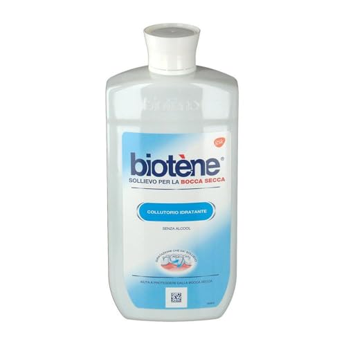 Bioteno Enjuague bucal hidratante, ayuda a proteger de la boca seca, efecto de larga duración, higiene dental, aliento fresco, sabor menta 500 ml