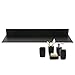Estante de pared flotante para cuarto de baño, rectangular de aluminio mate, estante de pared, resistente, ultrafino, elegante para cosméticos, color negro (40 cm)