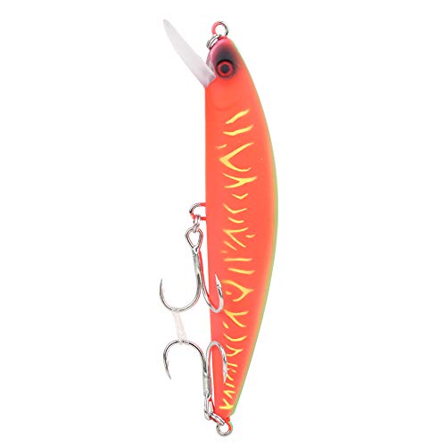 Kit de Señuelos de Pesca Minnow Señuelo Cebo Duro 12,5 cm 40 g Wobbler Crankbait con Anzuelos Afilados para Agua Dulce Agua Salada Bass Lucio Carpa Pesca Plástico ABS Acción de (A01)