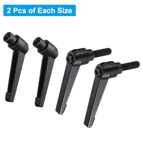 Image of uxcell 4pcs Clamping Lever Adjustable Handle Set Metric M8 x 25mm Male & M8 Female Thread Level Handles Hand Stud Knobs Quick Release Black for Lathe Machinery