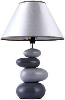 Simple Designs Home LT3052-GRY Shades of Gray Ceramic Stone Table Lamp