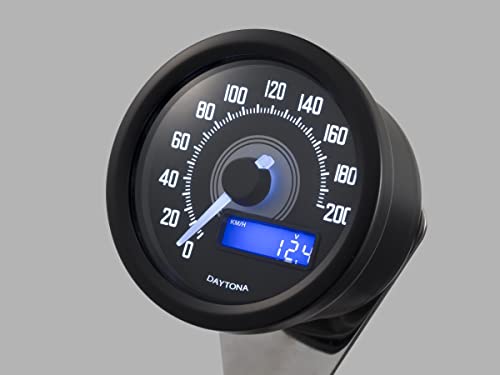 DAYTONA 86863 Compteur de vitesse avec jeu de câbles avec plaque de fixation noir