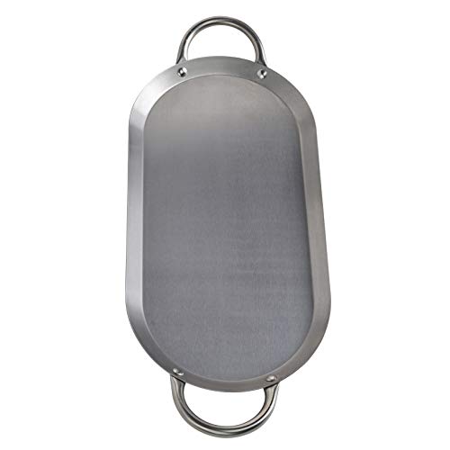 Imusa - L300-40512 Imusa Usa 17" Stainless Steel Oval Comal, Silver #TOP2
