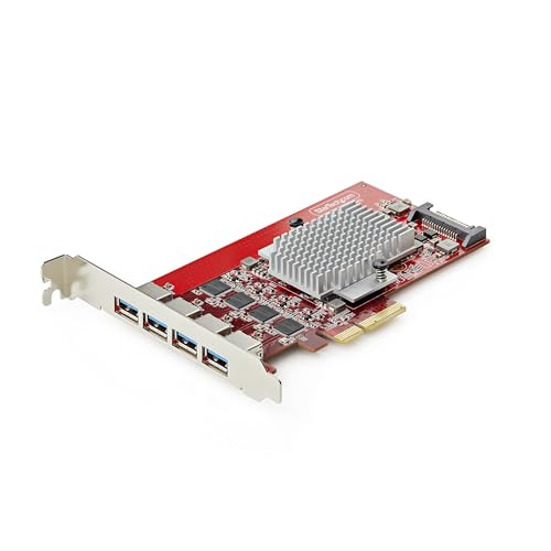 Image of StarTech 4-Port USB-A 10Gbps PCIe Card, TAA (P10Q4A-USB-CARD) | 4x Independent USB 3.2 Controllers, PCI Express 3.0 Expansion Card
