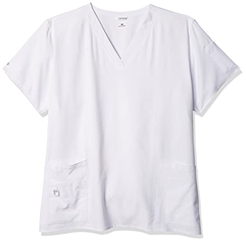 Carhartt Women s Cross-Flex Media Scrub Top, White, Small