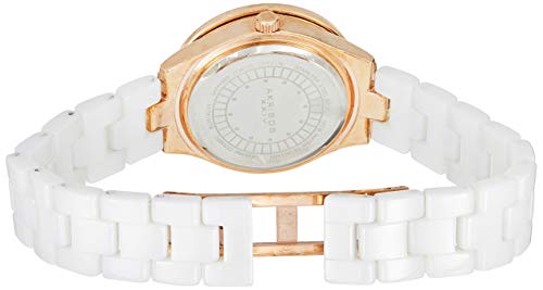 Akribos Xxiv Women's Crystal Baguette Watch - 12 Genuine Crystal Hour Markers On Mother Of Pearl Dial And Ceramic Bracelet - Ak781 #TOP1