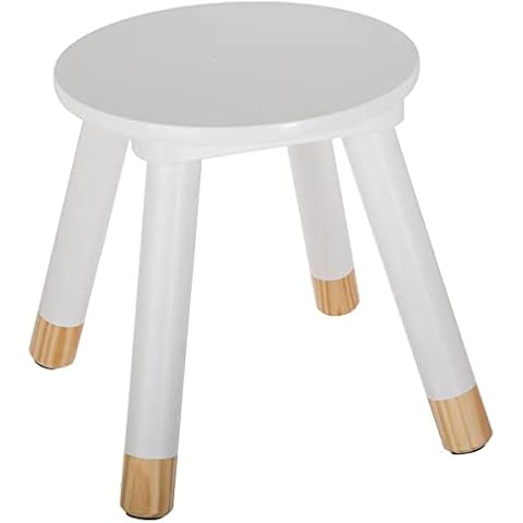Tabouret en Bois Blanc Atmosphera Cover